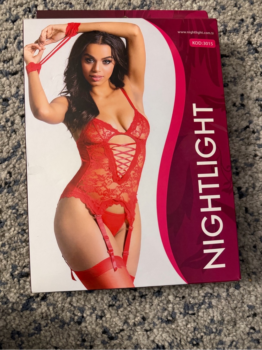 Red Lace Garter Chemise with Crisscross Front